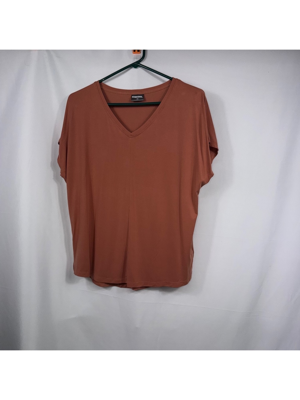 32 Degrees Cool Modal V-Neck Top Medium Rust
